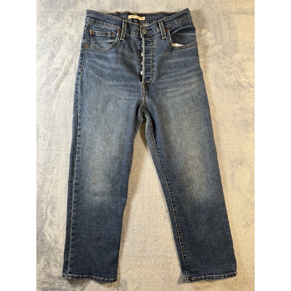 Levis Ribcage Straight Ankle Jeans Womens 31x27 Blue Denim High Rise 30x26 #3139